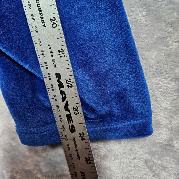 Roamans Womens 2X Blue Velour Button-Front Shacket With Collar Long Sleeves Warm - Picture 8 of 11